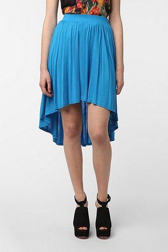 Sparkle   Fade Knit High Low Skirt   Blue   Small